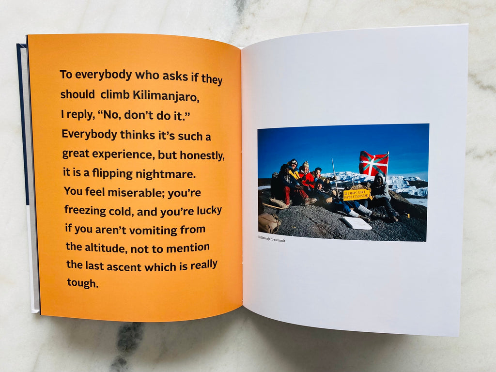 Susan's No Story Lost book - picture on top of climbing a mountain